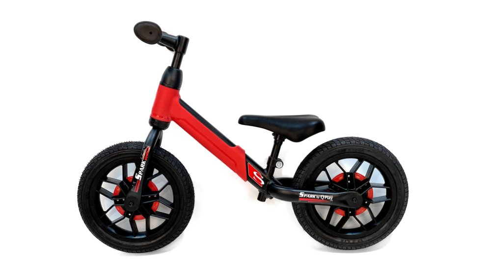 QPLAY Spark Red futóbicikli, 3-6 éves korig, 30 kg-ig