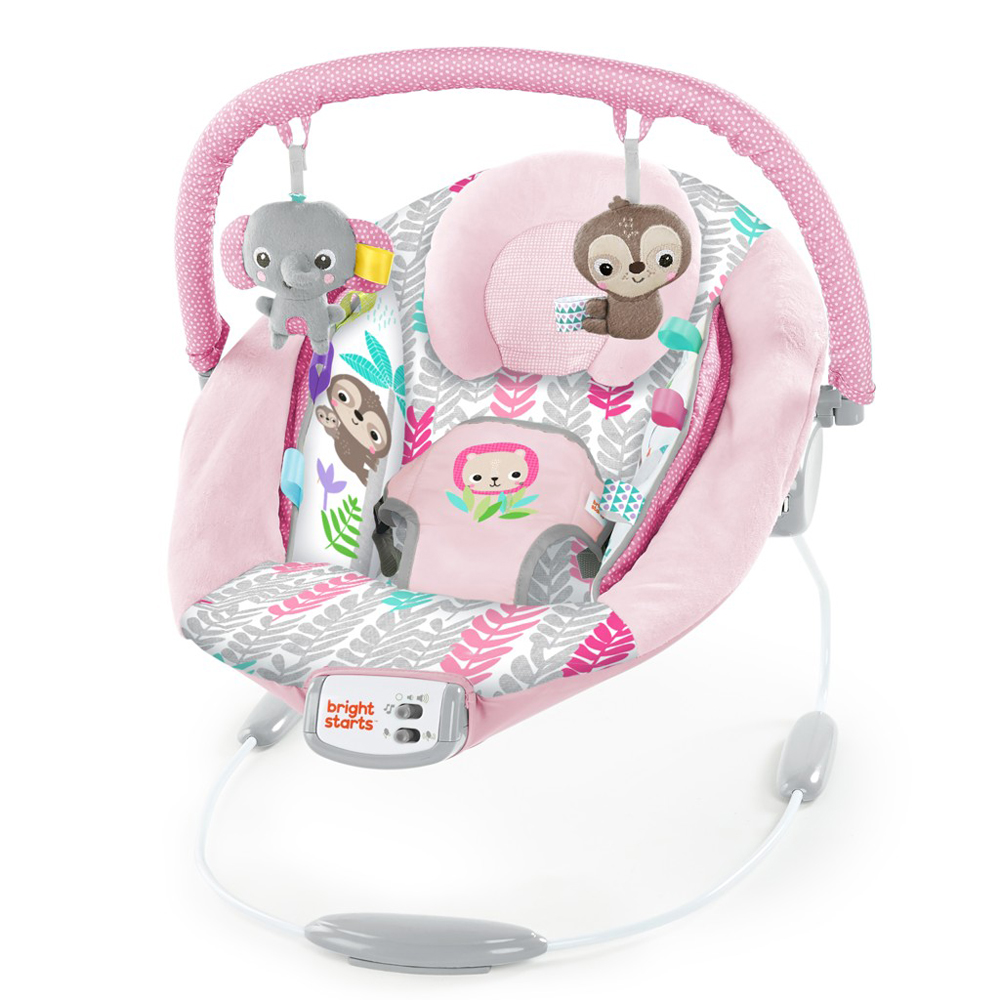 BRIGHT STARTS Sdraietta Vibrante con Melodie Rosy Vines™ 0m+, fino a 9 kg