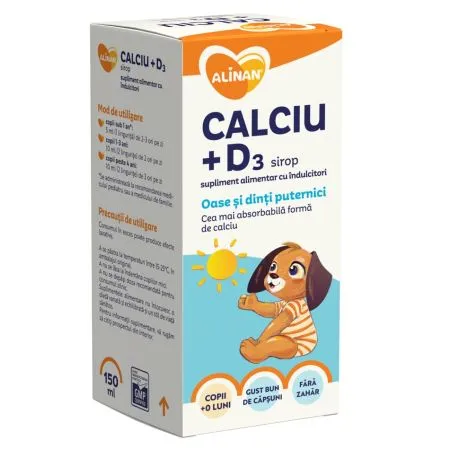 Alinan calciu + vitamina D3 sirop 150ml