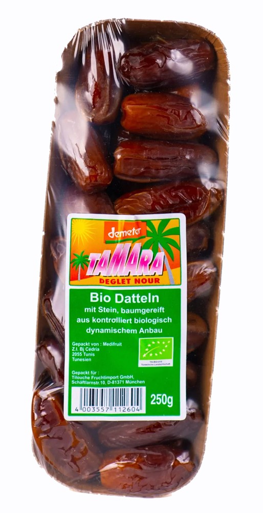 Curmale bio si demeter Deglet Nour, cu samburi 250g Tamara