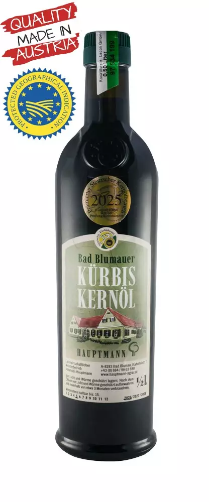 Ulei din seminte prajite de dovleac, 500ml Hauptmann
