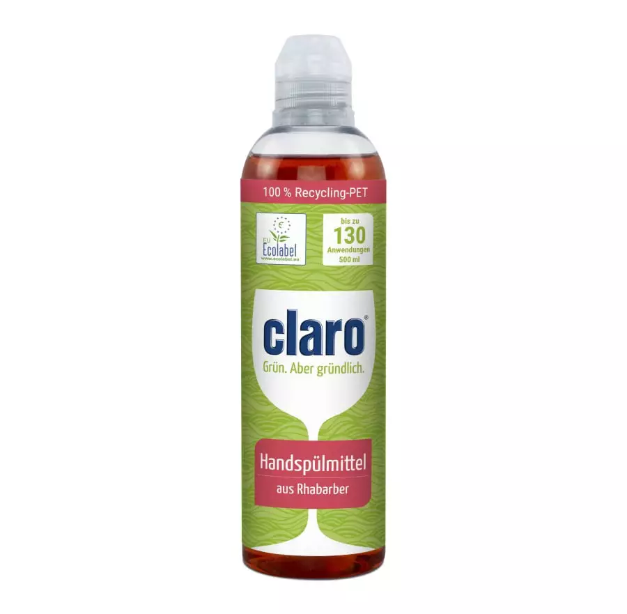 Detergent lichid ecologic pentru spalarea manuala a vaselor, cu rubarba, 500ml Claro
