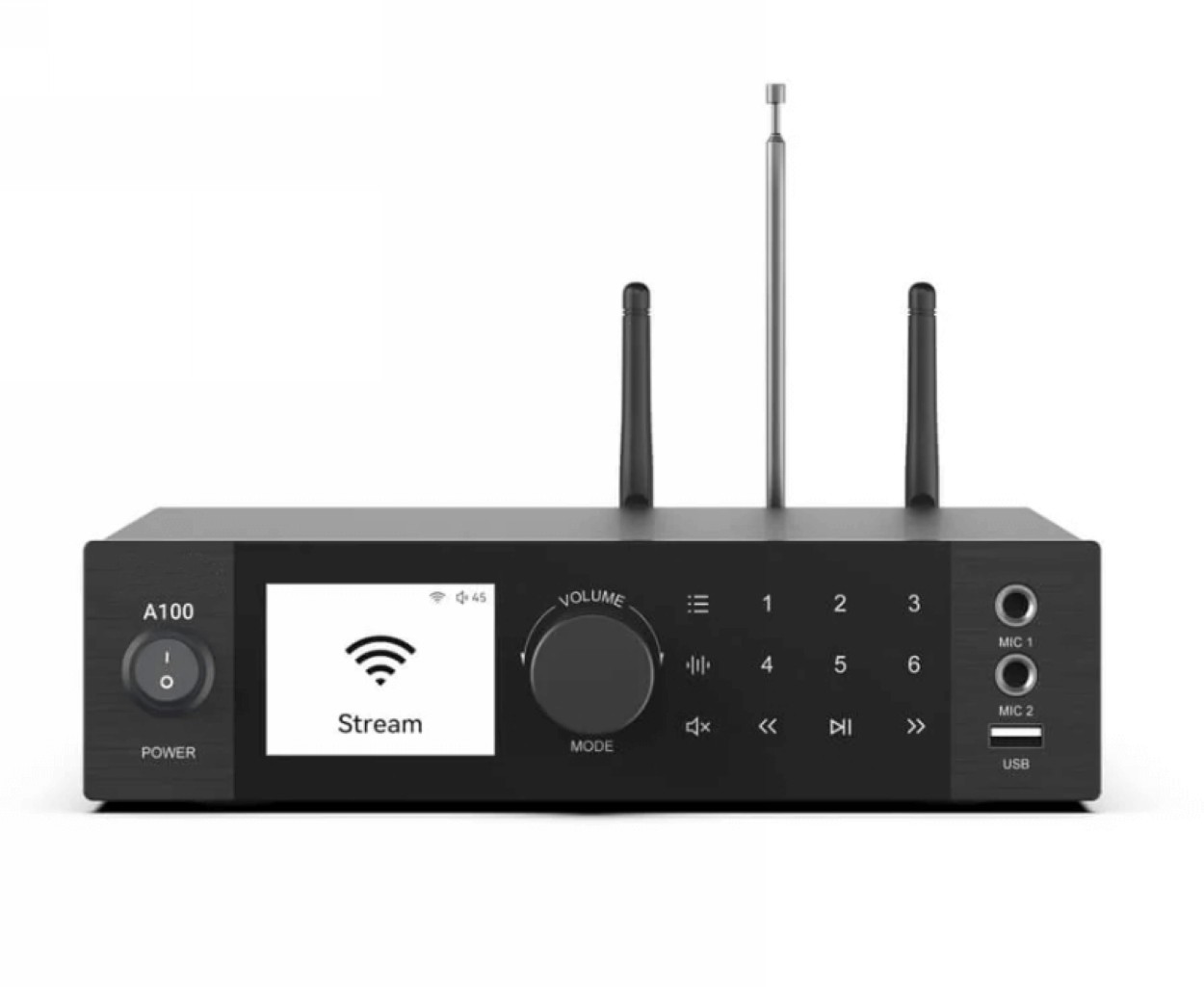 Rakoit A100 streamer audio cu amplificare 2x100W, WiFi, LAN, Bluetooth, AirPlay, karaoke, AUDHC-RKT-A100