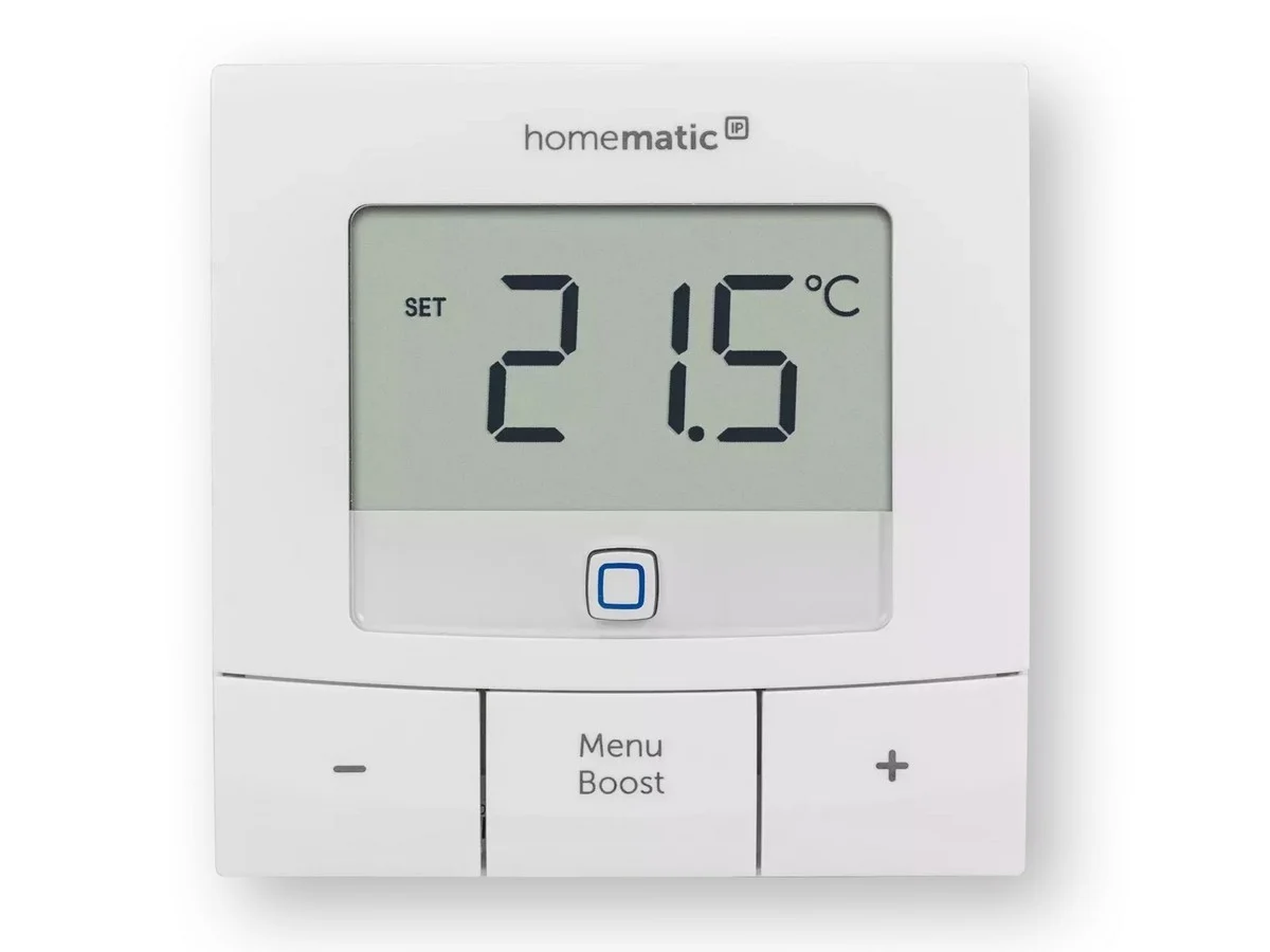 Termostat pentru incalzire in pardoseala, 6 profiluri incalzire, raza actiune 250m, afisaj LED, IP20, aplicatie mobila, Homematic HmIP-WTH-B