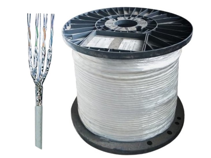 Cablu S/FTP CAT6A, 23AWG, numar fire 8, tambur 500 metri, IP20, Gri, Reichle &amp; De-Massari AG R305649