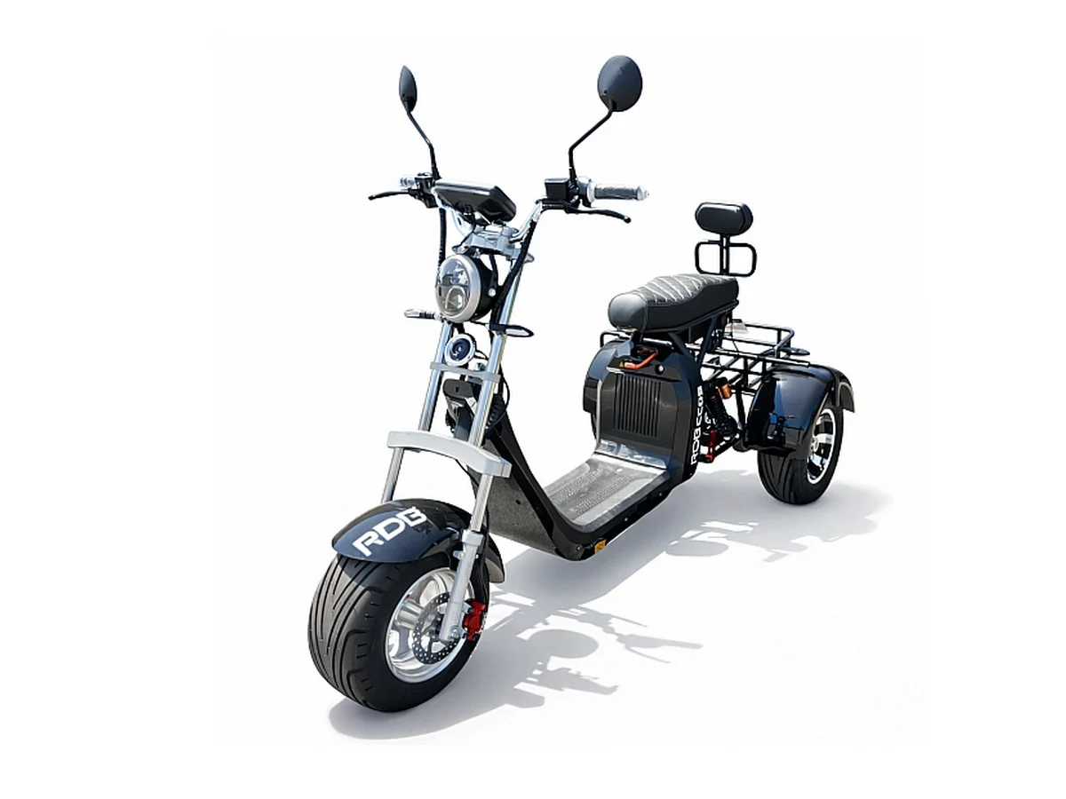 Triciclu electric pentru oras RDB CC09, 60V 2000W, baterie litiu 20Ah, autonomie 55km, frane disc fata/spate, sarcina max 275kg