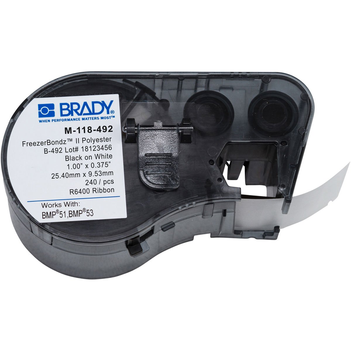 Brady M-118-492 / 143323, FreezerBondz Labelmaker Labels, 25.40 mm x 9.53 mm