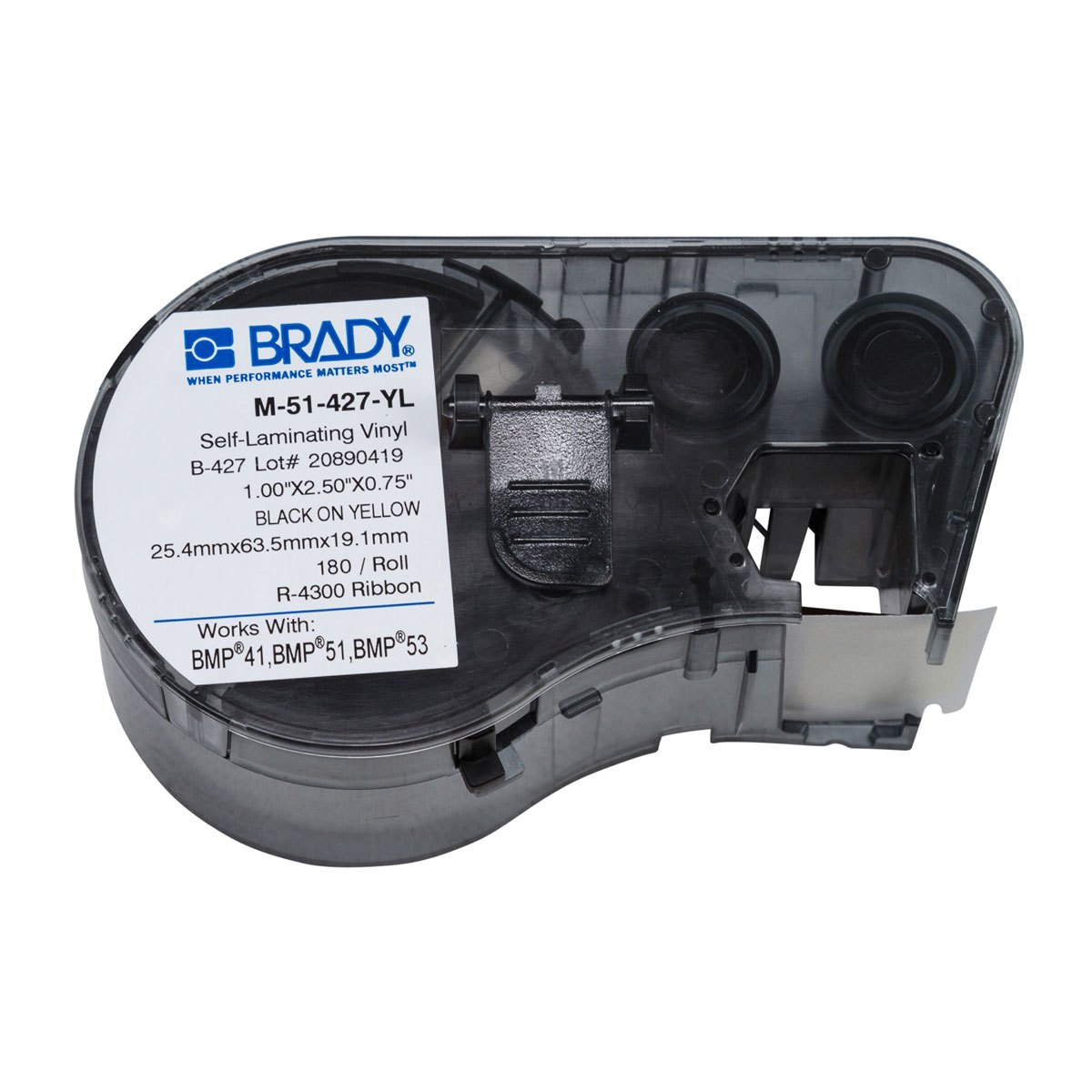 Brady M-51-427-YL / 131585, címkék 25.40 mm x 63.50 mm