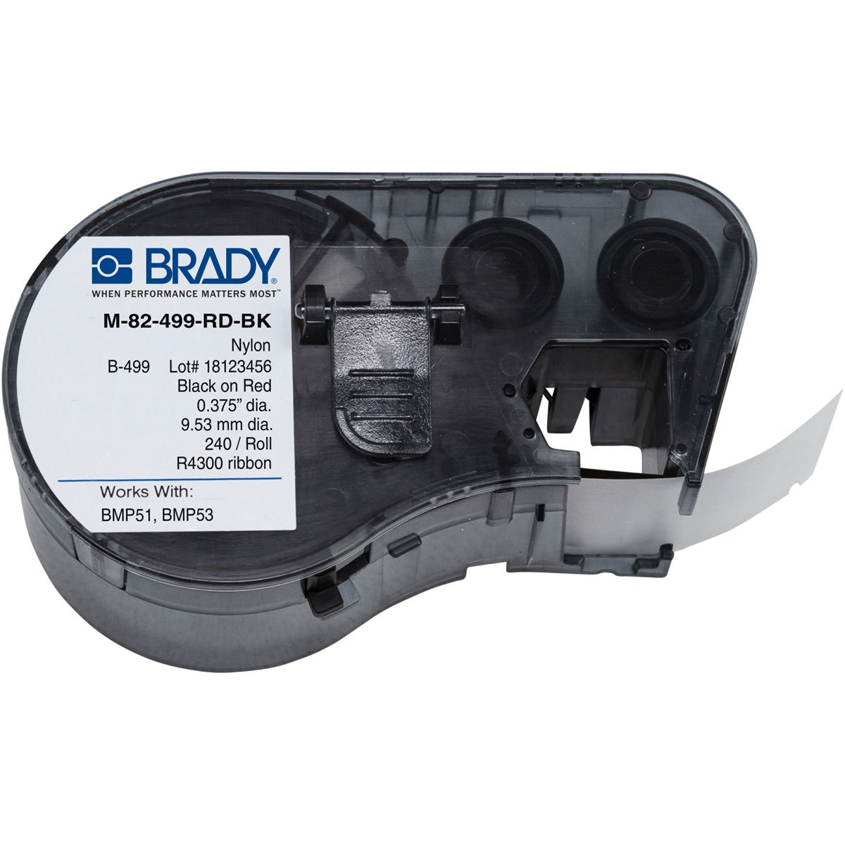 Brady M-82-499-RD-BK / 143342, Labelmaker Labels, x , 9.53 mm