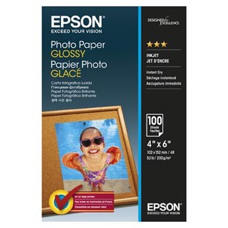 Epson Paper Photo C13S042548, 200 g/m2, 10x15cm, 100buc., lucios, alb, hârtie fotografică