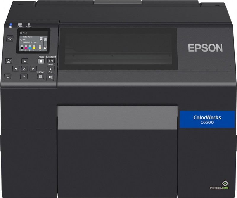 Epson ColorWorks C6500Ae (mk) C31CH77102MK, színes címkenyomtató, cutter, disp., USB, Ethernet, black