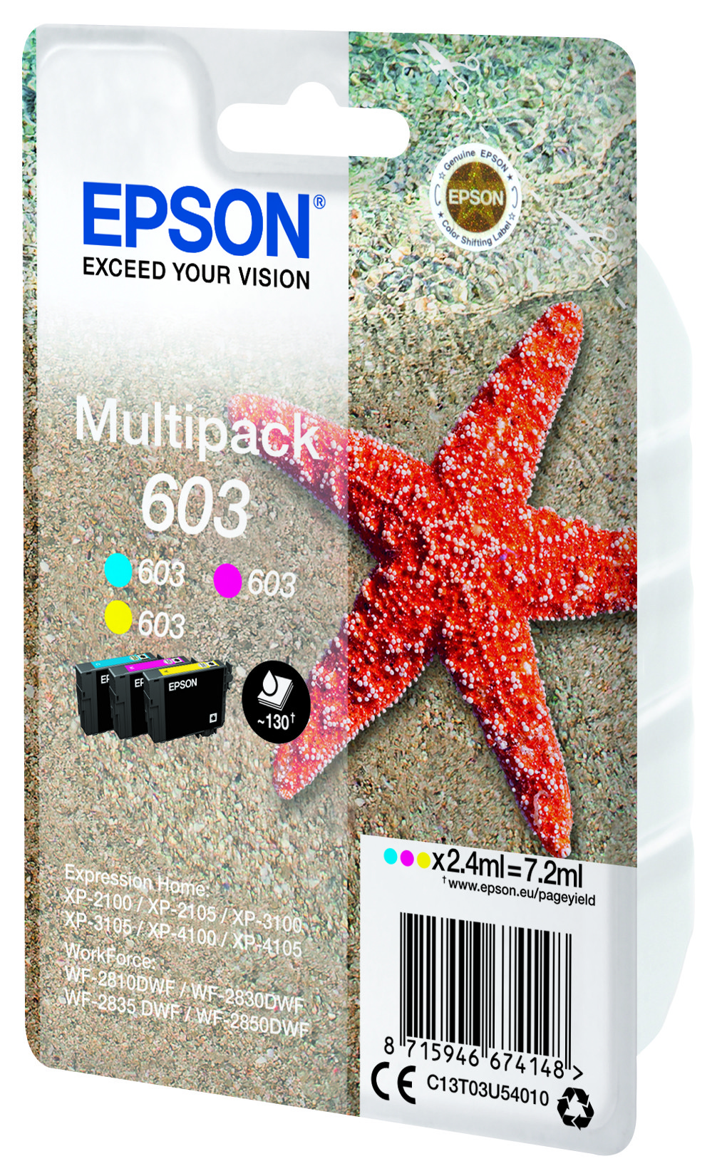 Epson 603 C13T03U54010 CMY multipack de cartuse originale