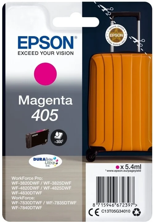 Epson tusz oryginalna C13T05G34010, 405, magenta, 1x5.4ml, Epson WF-7835DTWF, WF-7830DTWF, WF-7840DTWF, WF-4830DTWF