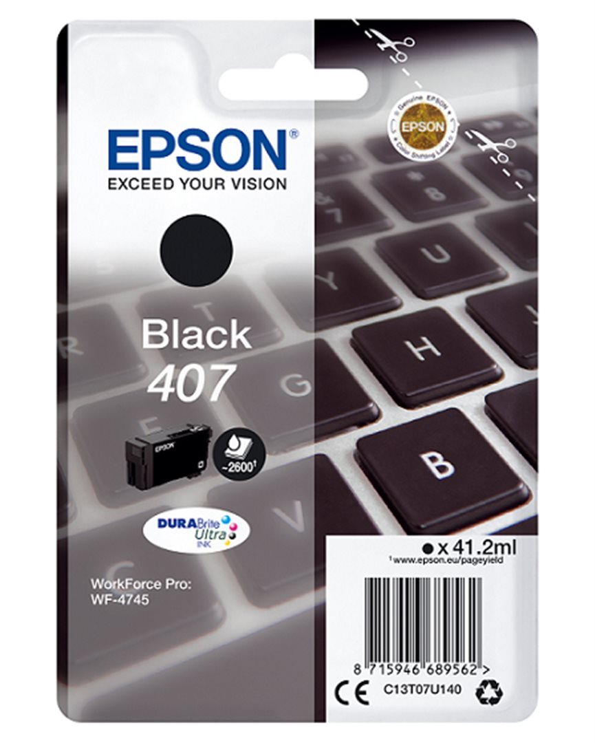 Epson 407 C13T07U140 fekete (black) eredeti tintapatron
