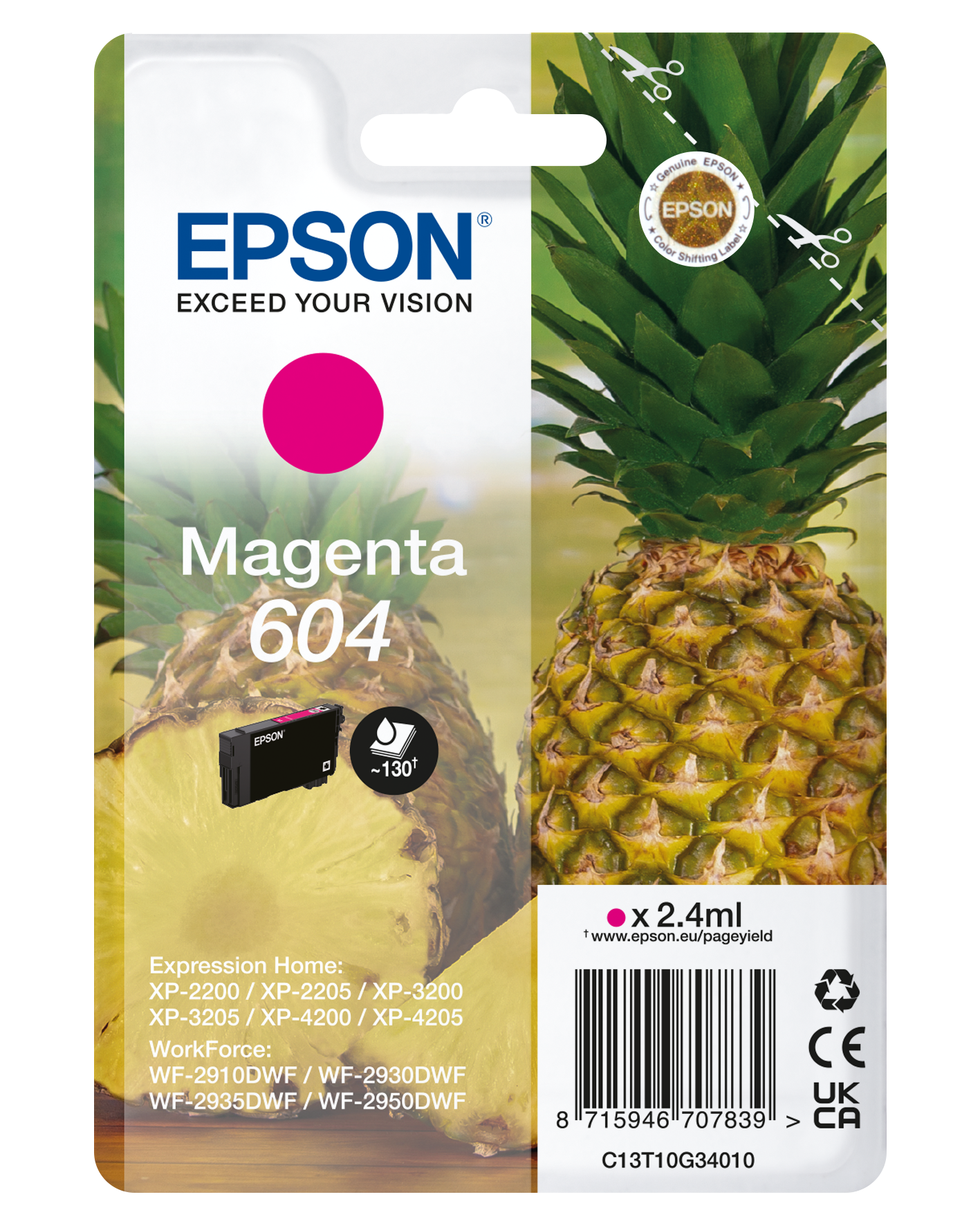 Epson 604 T10G340 C13T10G34010 purpuriu (magenta) cartus original