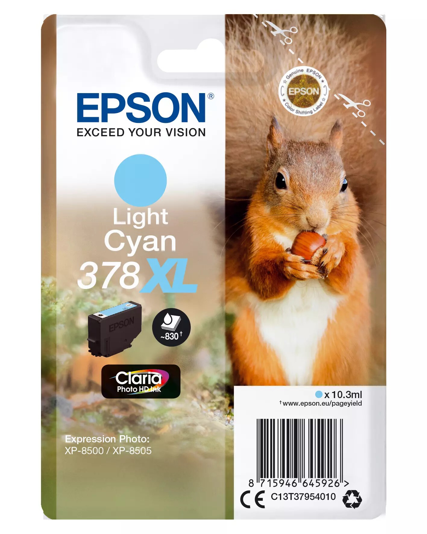 Epson 378XL C13T37954010 azuriu deschis (light cyan) cartus original