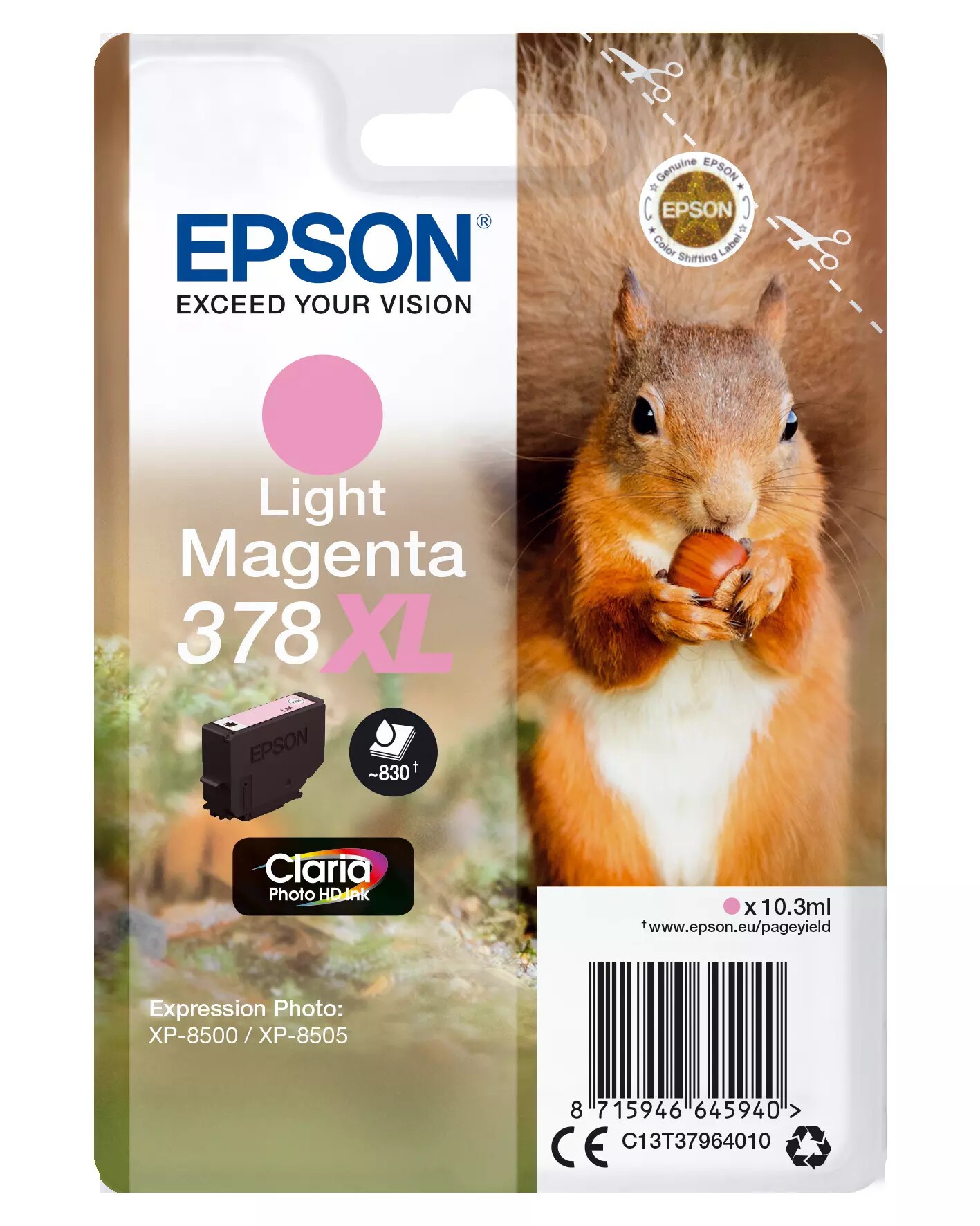 Epson C13T37964010 purpuriu deschis (light magenta) cartus original