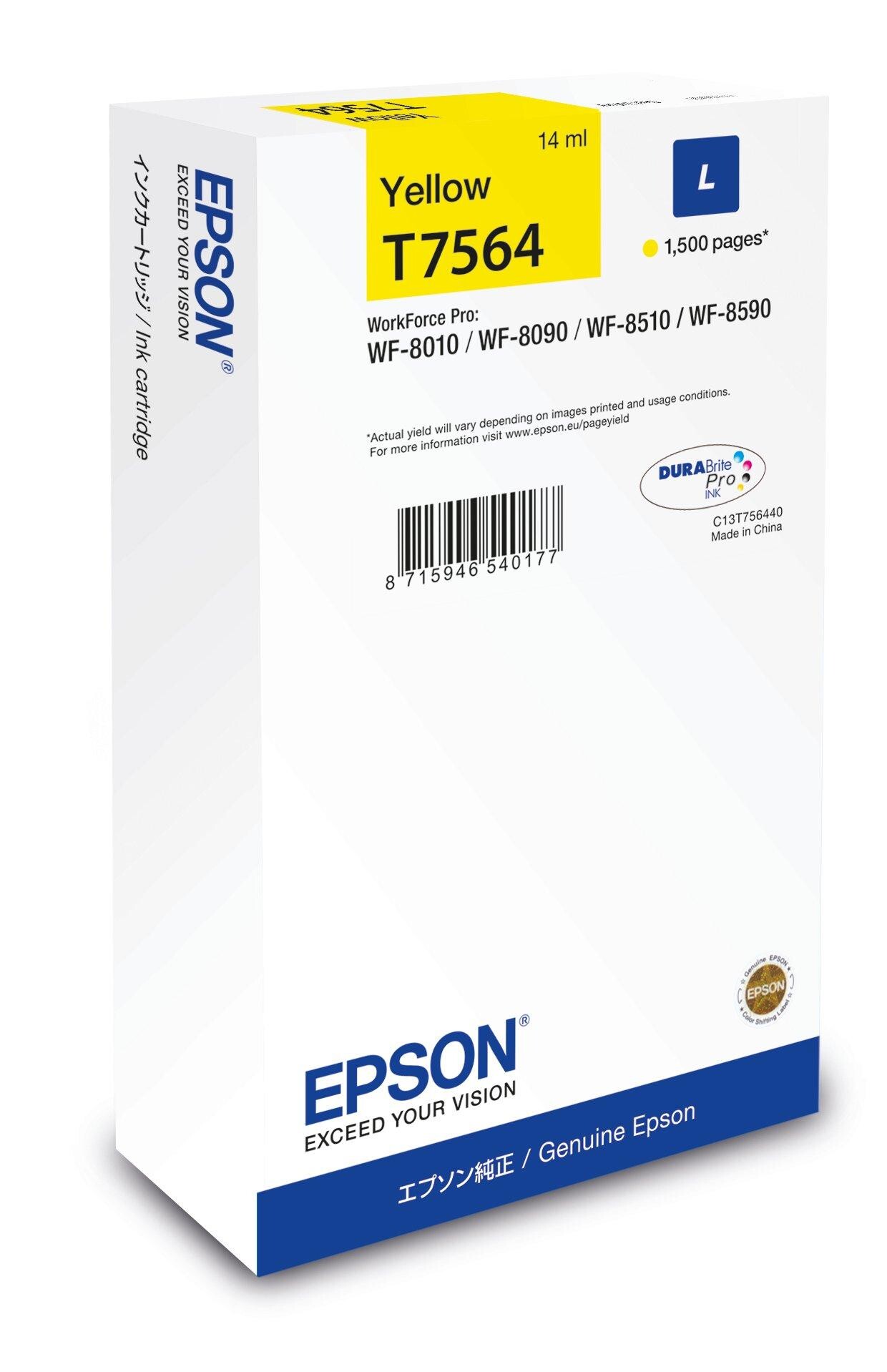 Epson T7564 L C13T75644N sárga (yellow) eredeti tintapatron