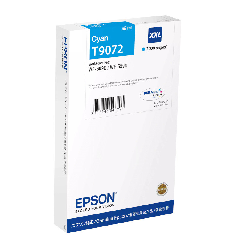 Epson T9072 XXL C13T90724N cián (cyan) eredeti tinataptron