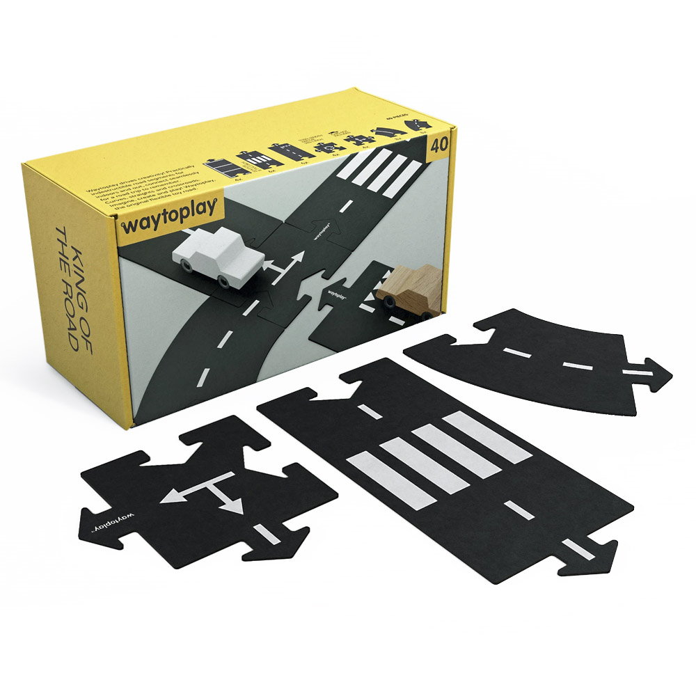 Traseu auto Waytoplay, King of the road, 40 piese multicolor