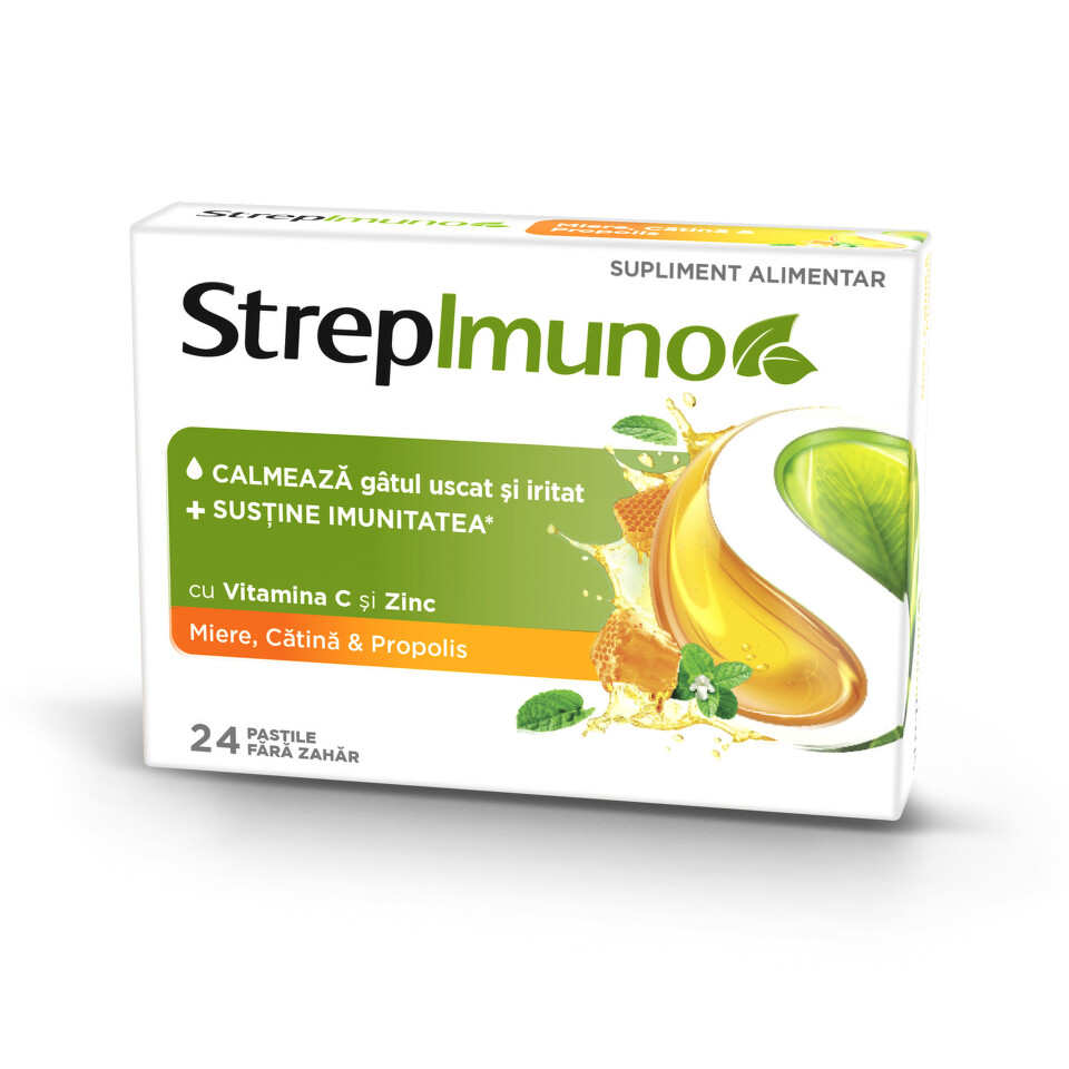 STREPIMUNO MIERE, CATINA SI PROPOLIS 24 PASTILE