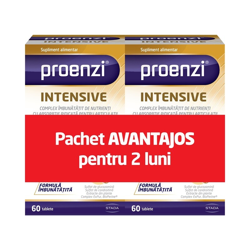 PROENZI ARTRO STOP INTENSIVE 60 TABLETE 1+1(35% REDUCERE LA AL DOILEA)