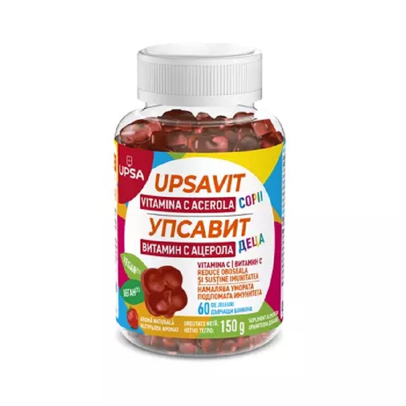 UPSAVIT VITAMINA C ACEROLA COPII 60 JELEURI