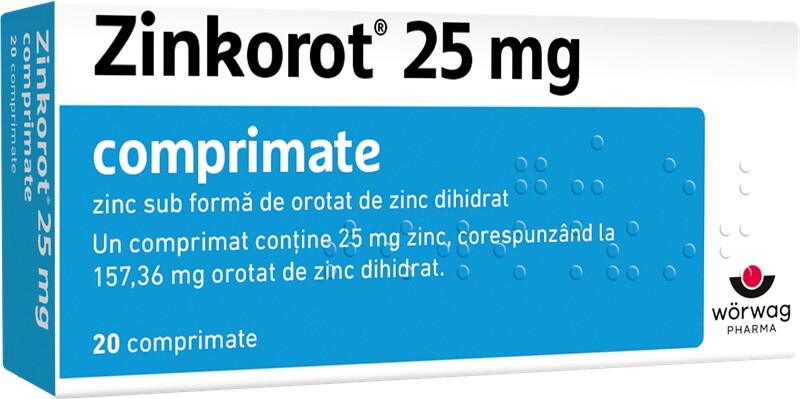ZINKOROT 25MG 20 COMPRIMATE
