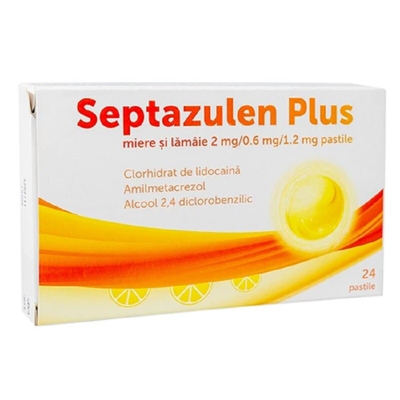 SEPTAZULEN PLUS MIERE SI LAMAIE 2MG/0.6MG/1.2MG 24 PASTILE