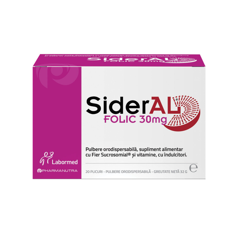 SIDERAL FOLIC 30MG 20 PLICURI PULBERE ORODISPERSABILA