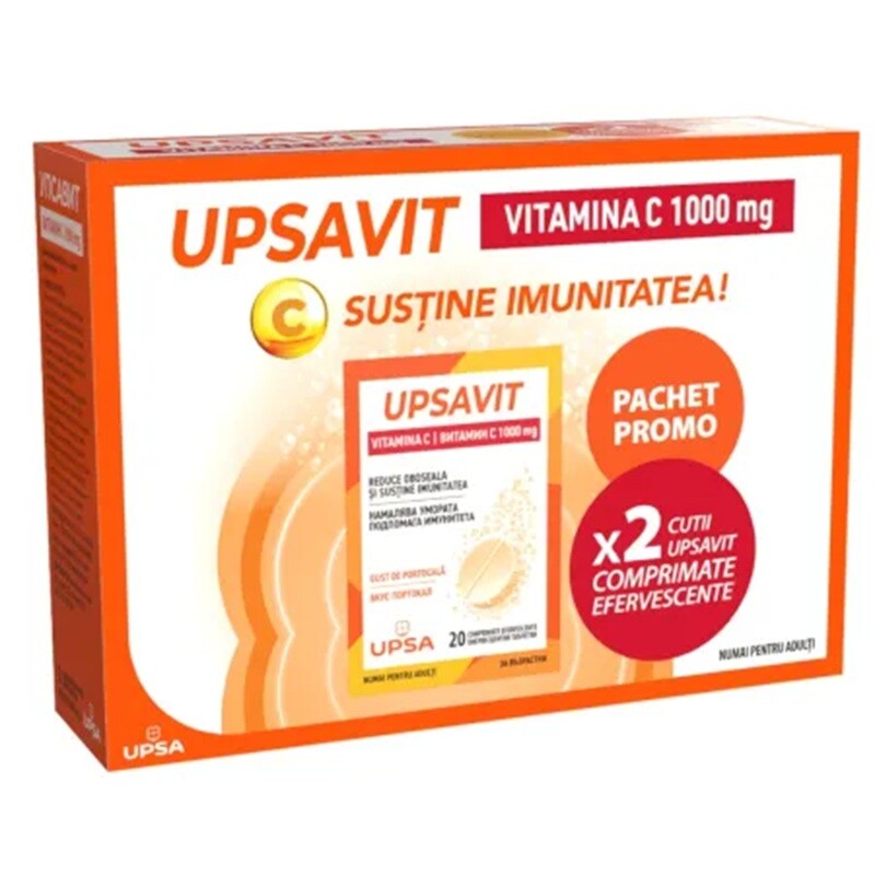 UPSAVIT VITAMINA C 1000MG 2 X 20 COMPRIMATE EFERVESCENTE PACHET PROMOTIONAL