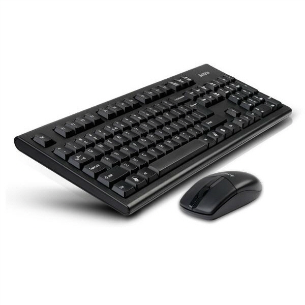 Tastatura + Mouse A4TECH 3100N; NEGRU; Layout: US; Conectare: WIRELESS