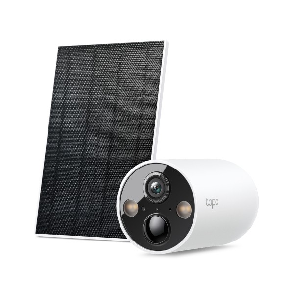 CAMERA IP Exterior cu acumulator TP-LINK, include panou solar, IP66, dist. IR 15 m, tip lentila fixa 3.15 mm, 3 Mpx rezolutie 2K, wireless, microfon, carcasa plastic, necesita HUB, "Tapo C425 KIT" (timbru verde 0.8 lei)
