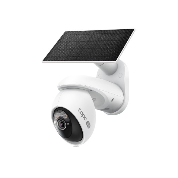 CAMERA IP TP-LINK + PANOU SOLAR, wireless, turret, pt.exterior, dist. IR 9 m, tip lentila fixa 4 mm, 4K 8MP (3840 2160 px), microfon, carcasa plastic, slot SD card, "Tapo C660 KIT" (timbru verde 0.8 lei)