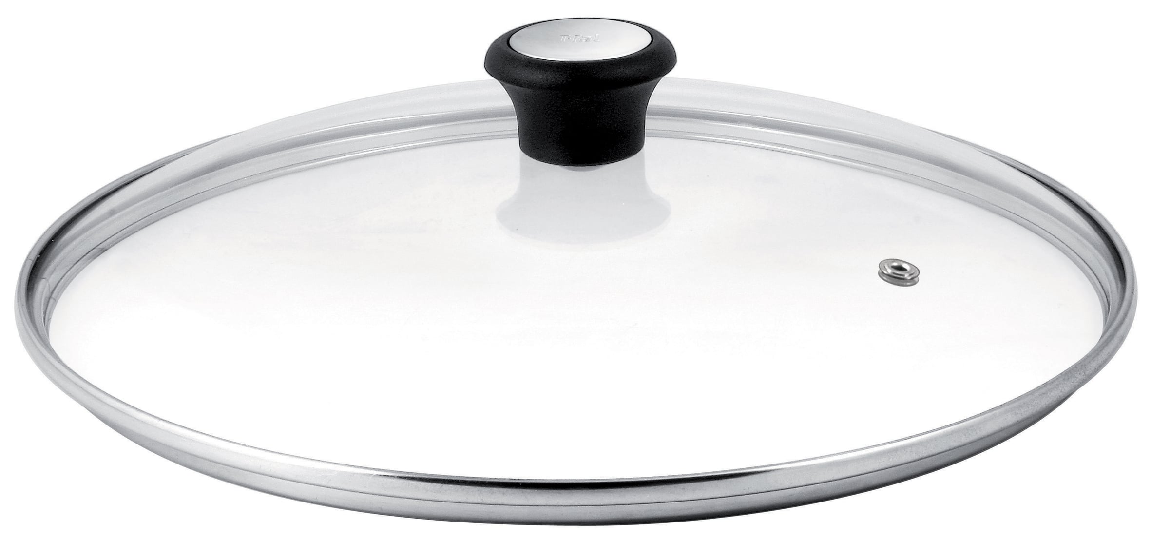 Capac Exception 28097712, orificiu pentru abur, mâner ergonomic, margine de inox, 28 cm, sticla