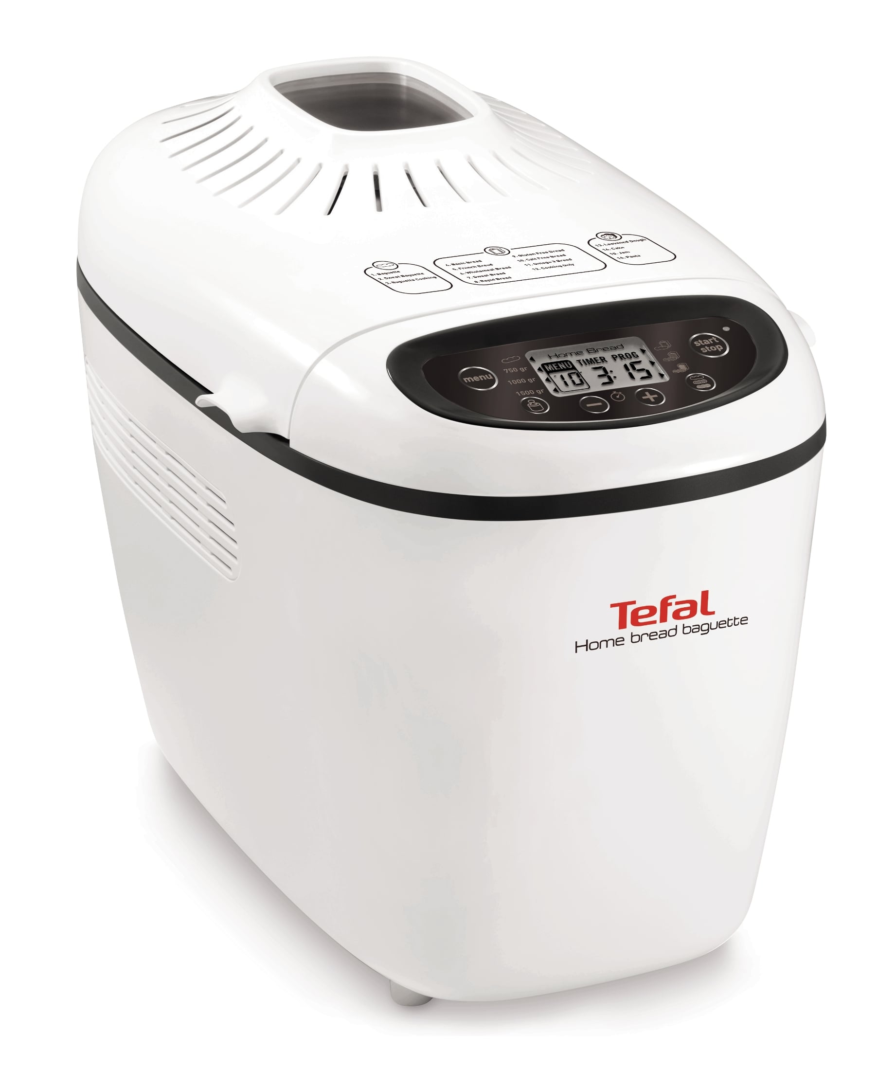 Mașină de pâine Home Bread Baguette PF610138, 1600 W, 16 programe, pornire programabilă, păstrare la cald, tavă pătrată, cu înveliș antiaderent, 5 acc