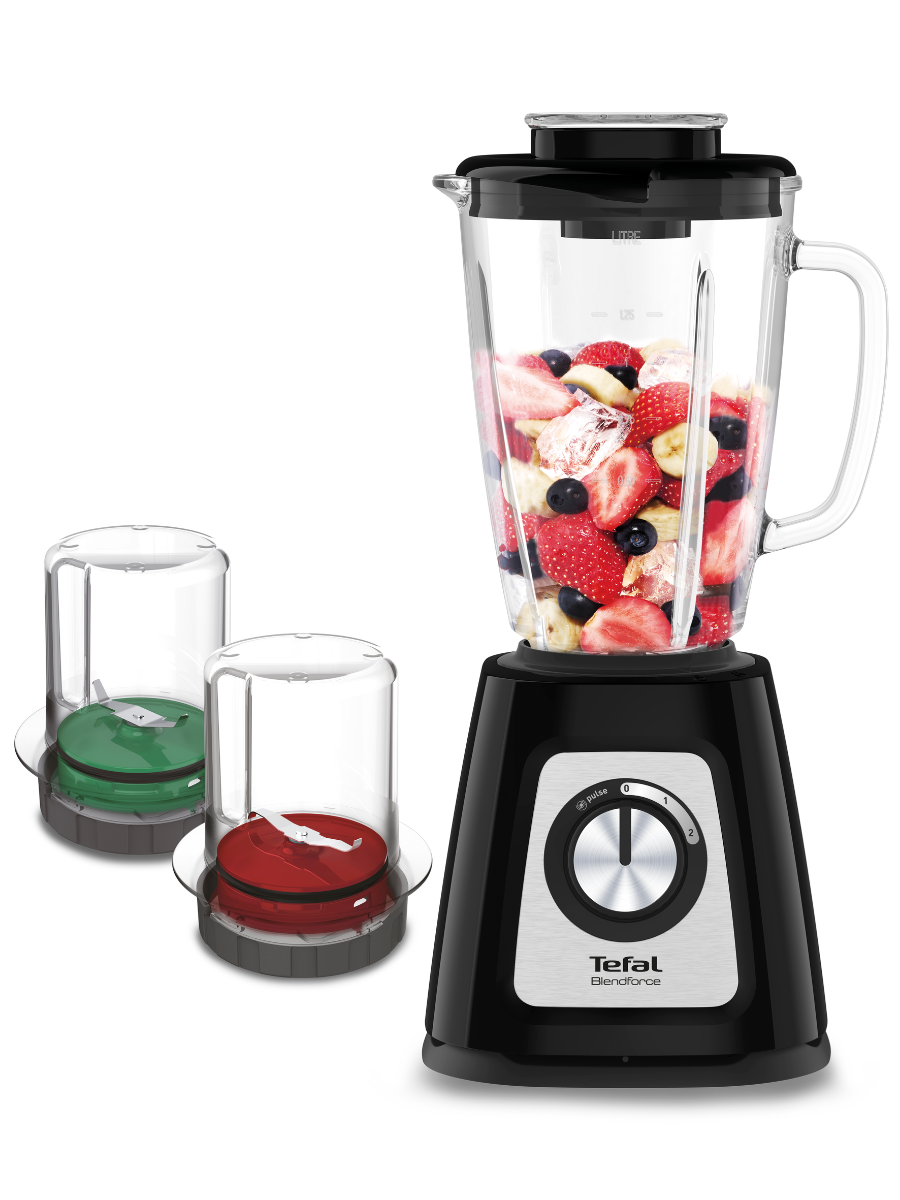 Blender BlendForce 2 BL438831, tehnologie Powelix, 800 W, 6 lame inox, 3 programe inteligente, Air Cooling, Smart Lock, Easy Safety, Easy Clean, 2 ac