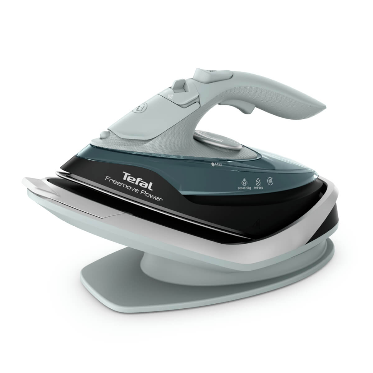 Fier de calcat fara fir Tefal Freemove Power FV6670E0, 2600W, jet abur 220 g/min, abur variabil 0 - 40 g/min, recipient apa 250 ml, sistem anticalcar