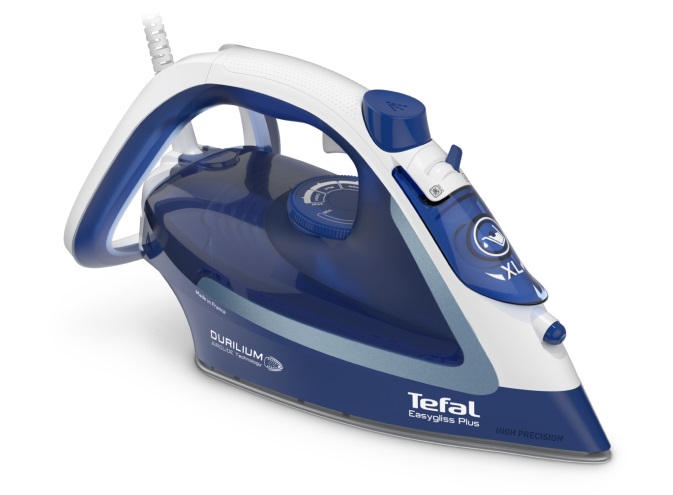 Fier de călcat cu abur EasyGliss Plus FV5735E0, 2500 W, jet de abur 220 g/min, talpă Durilium Airglide, rezervor 0.27 L, albastru
