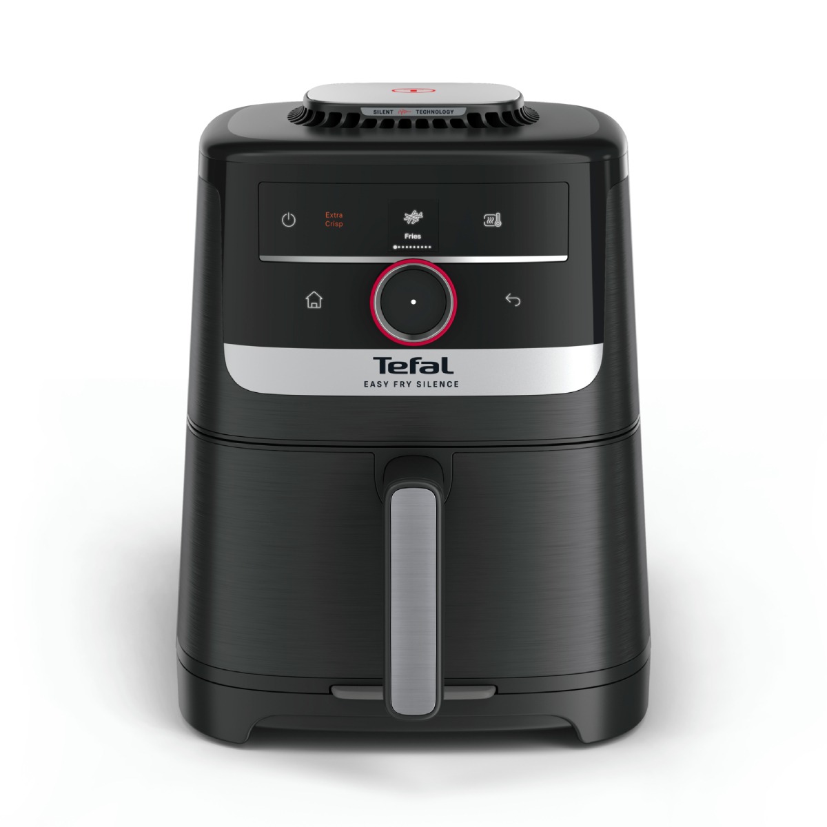 Friteuză cu aer cald Tefal Easy Fry Silence EY5728E1, 1670W, 5L, 11 programe, gătire silențioasă, funcție Smart Assist, display LCD, temperatură 40°C