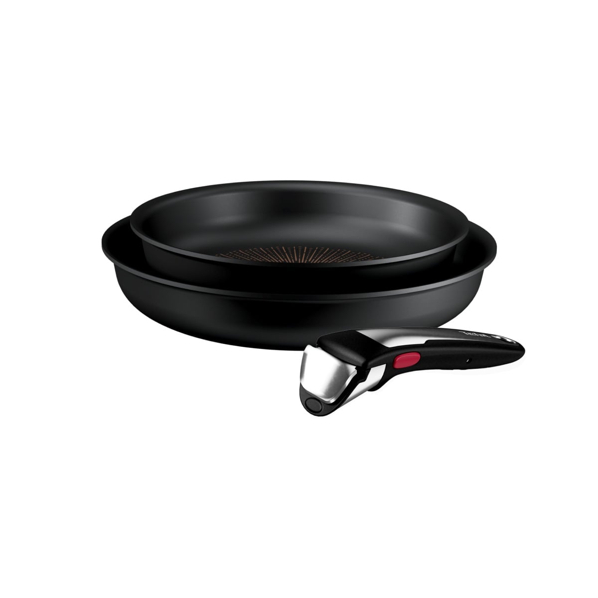 Set 3 piese Tefal Ingenio Excellence+ P0009653, tigaie de 22/26 cm, maner detasabil, tehnologie FUSIONCORE, Thermo-Signal™, invelis antiaderent, alumi