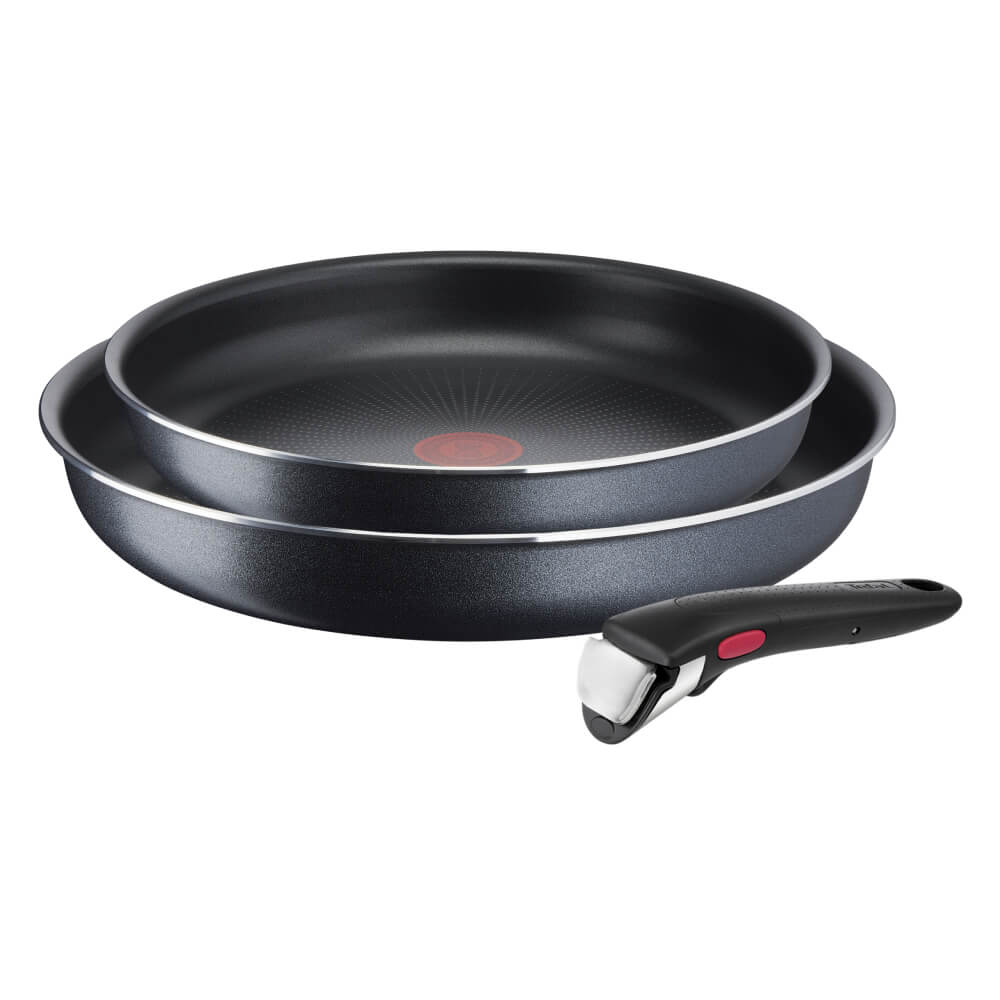 Set de 3 piese Ingenio XL Force L1589132, tigaie 24/28 cm, mâner detașabil, înveliș antiaderent, Thermo-Signal