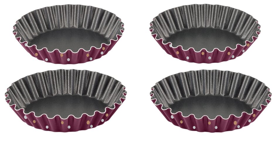 Set 4 forme pentru copt briose Tefal PerfectBake J5558102, 11 cm, înveliș antiaderent