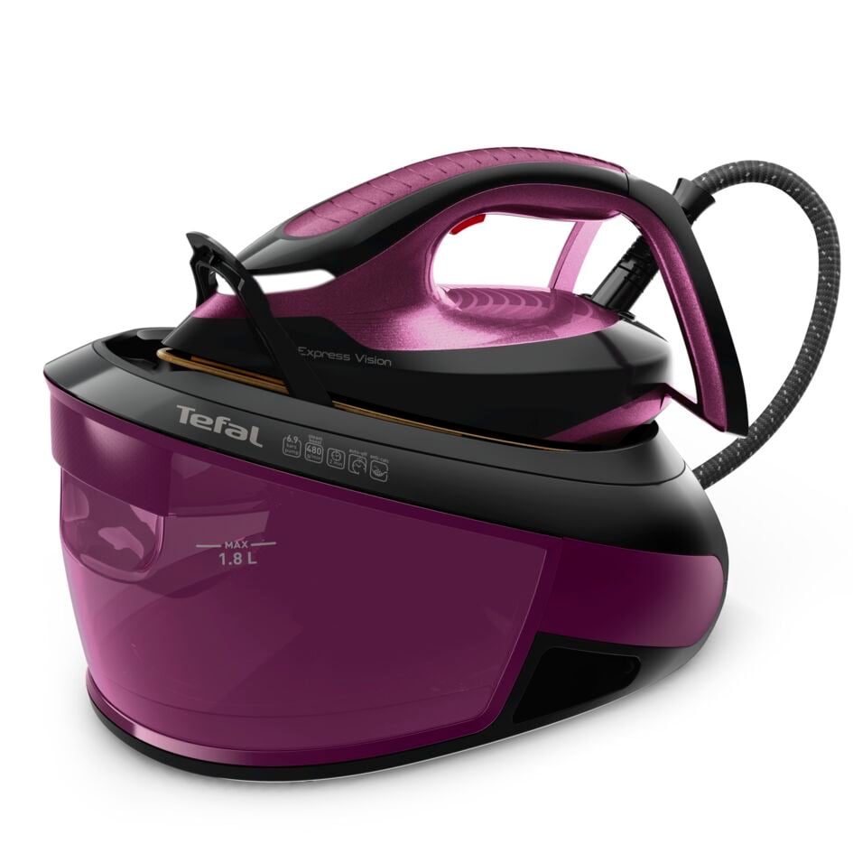 Stație de călcat cu abur Tefal Express Vision SV8152E0, jet de abur 480 g/min, 6.9 bari presiune, putere 2800 W, talpa Durilium airglide autoclean, al