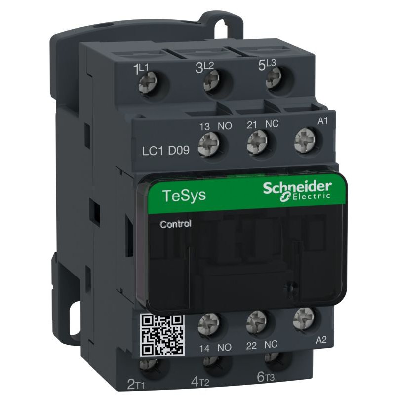 Contactor TeSys D 3P(3 NO) AC-3/AC-3e, =440V 9A, aux 1NO+1NC bobina la 380V c.a. Schneider LC1D09Q7