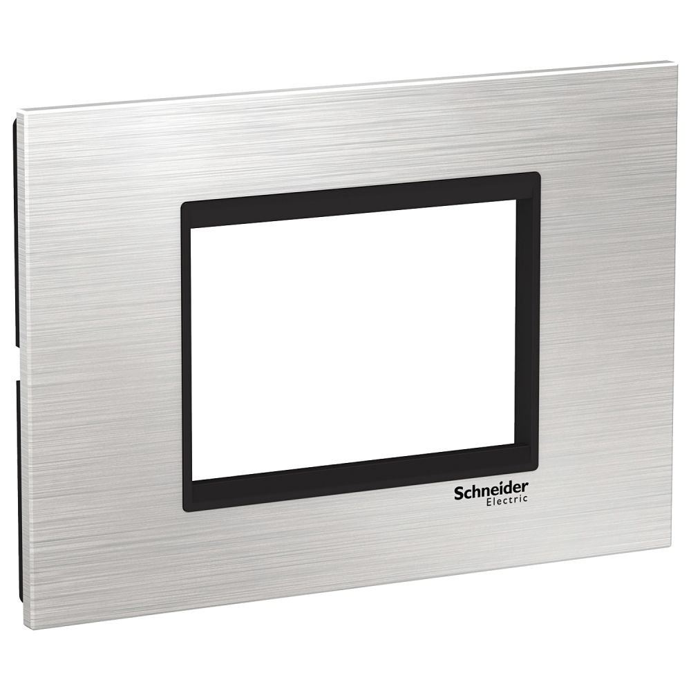 Rama inox 3 module Schneider Easy Styl LMR7663035, , argintiu/negru
