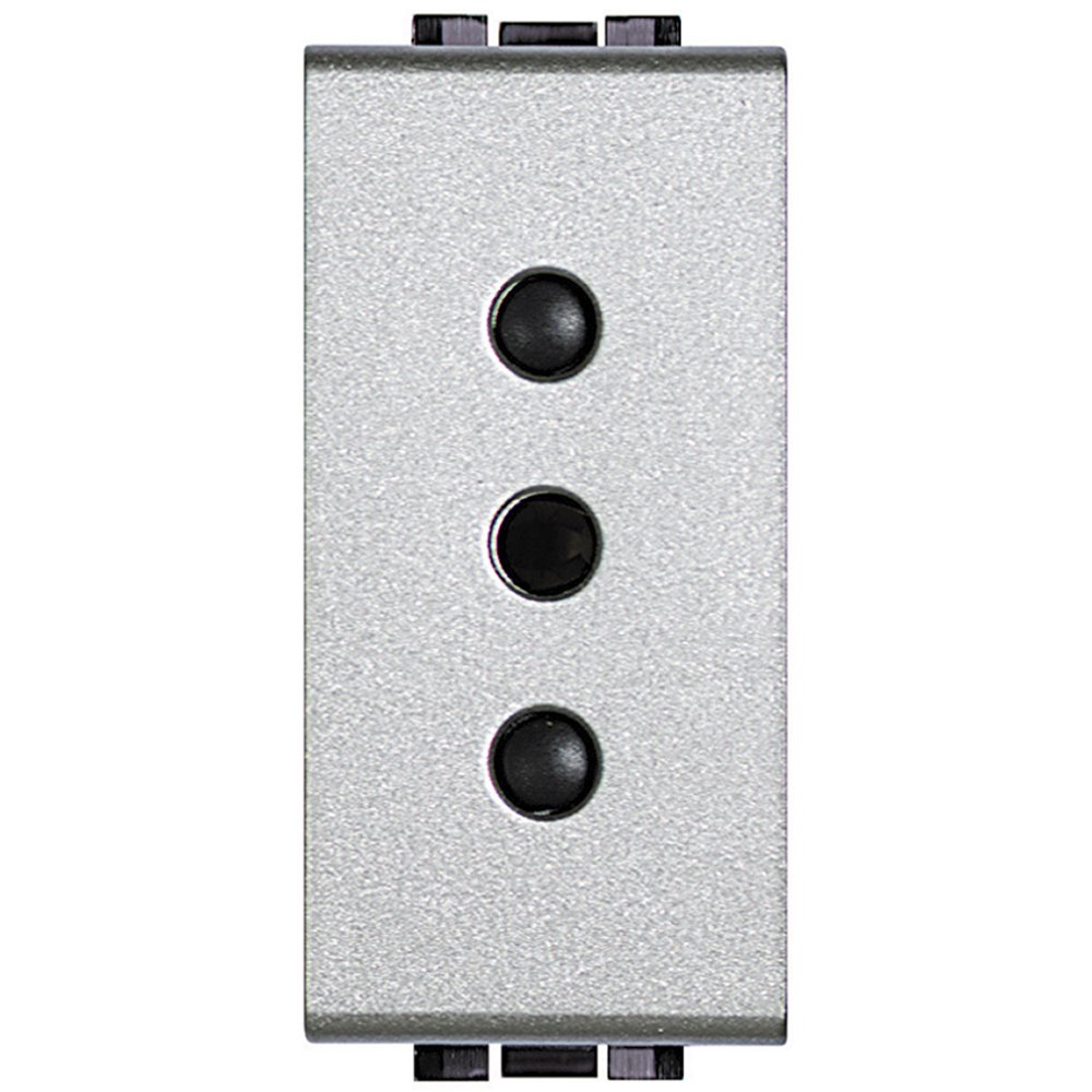Priza 2p+T 10A standard italian Bticino Living Light NT4113, argintiu
