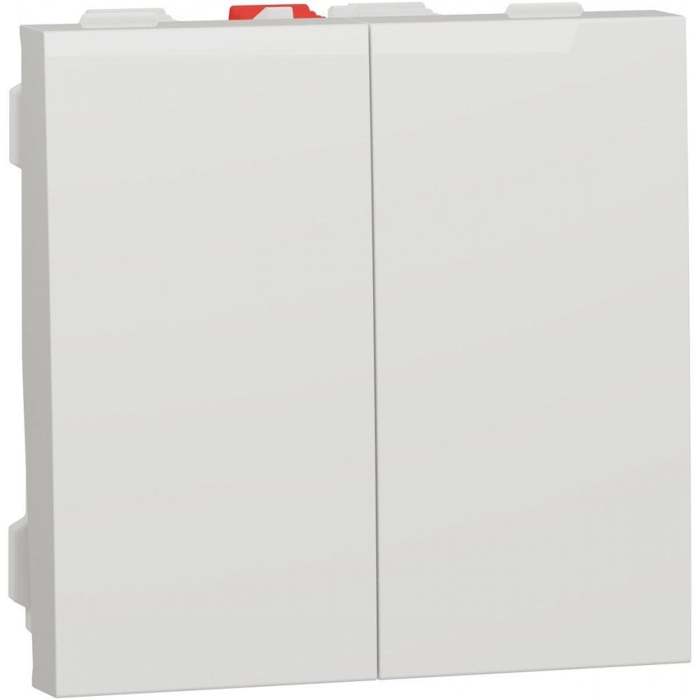 Intrerupator dublu 10A 2 module Schneider Noua Unica NU321118, alb