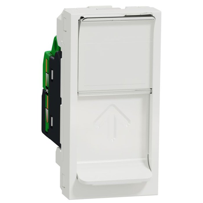 Priza date RJ45 Cat. 6 F/Utp,1 modul Schneider Noua Unica NU341618, alb