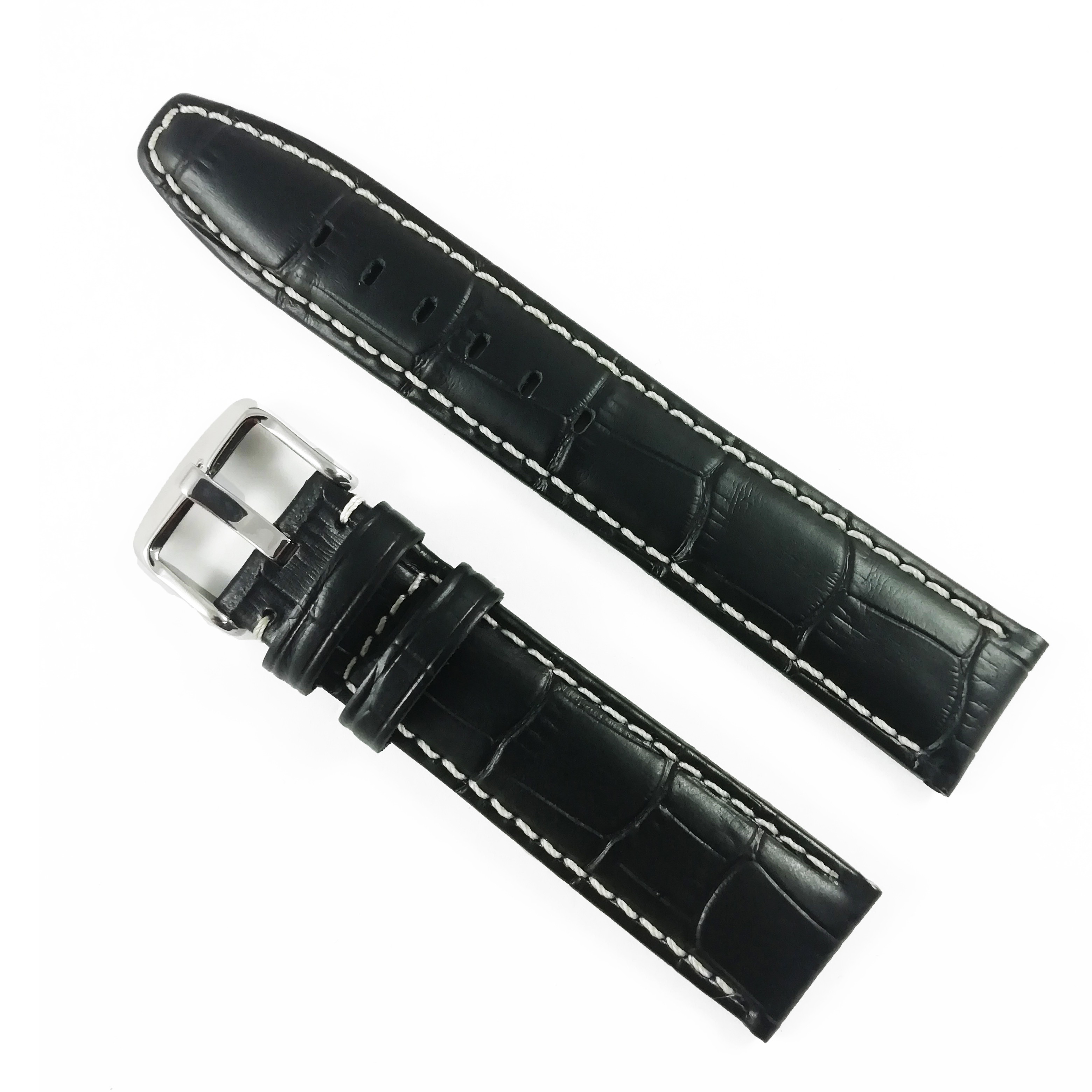 Curea de ceas Neagra din piele naturala - 18mm, 20mm, 22mm - WZ3392